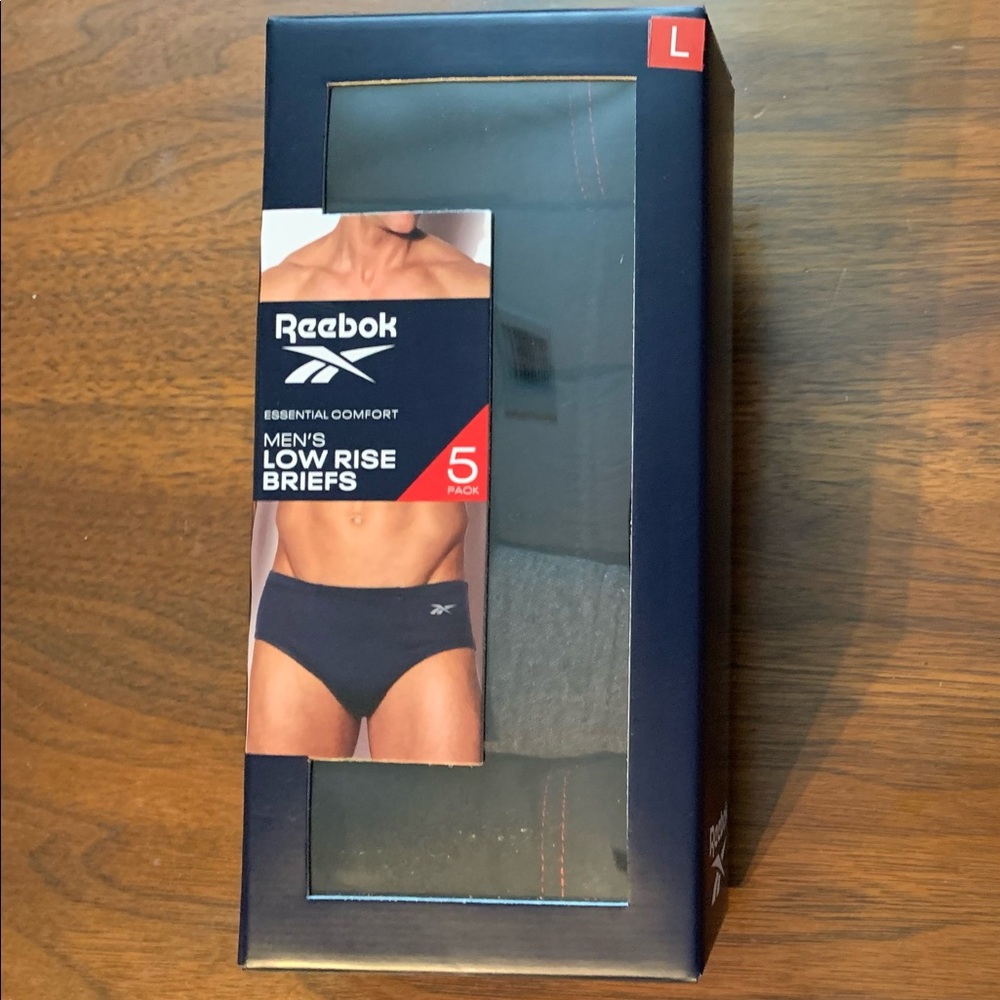 Reebok mens low rise briefs - 5 pack - Large - NEW